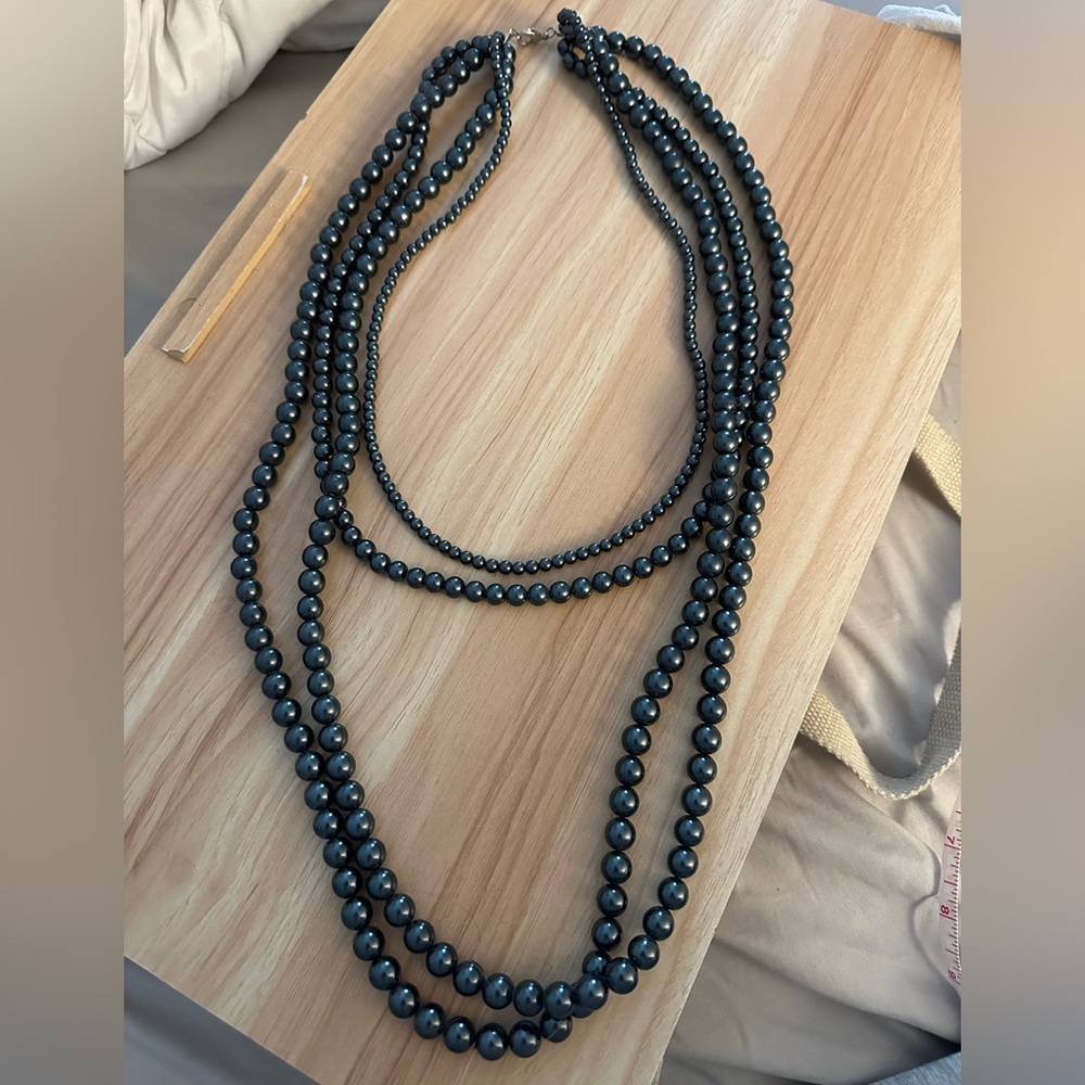 Honora black pearl, 4 strand necklace.